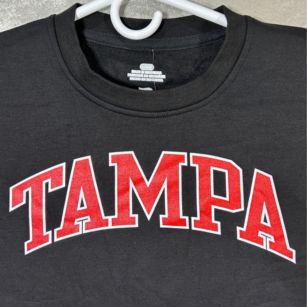 Fanatics‎ Tampa Crewneck Sweatshirt Men's Size Large Black Pullover Graphic New
